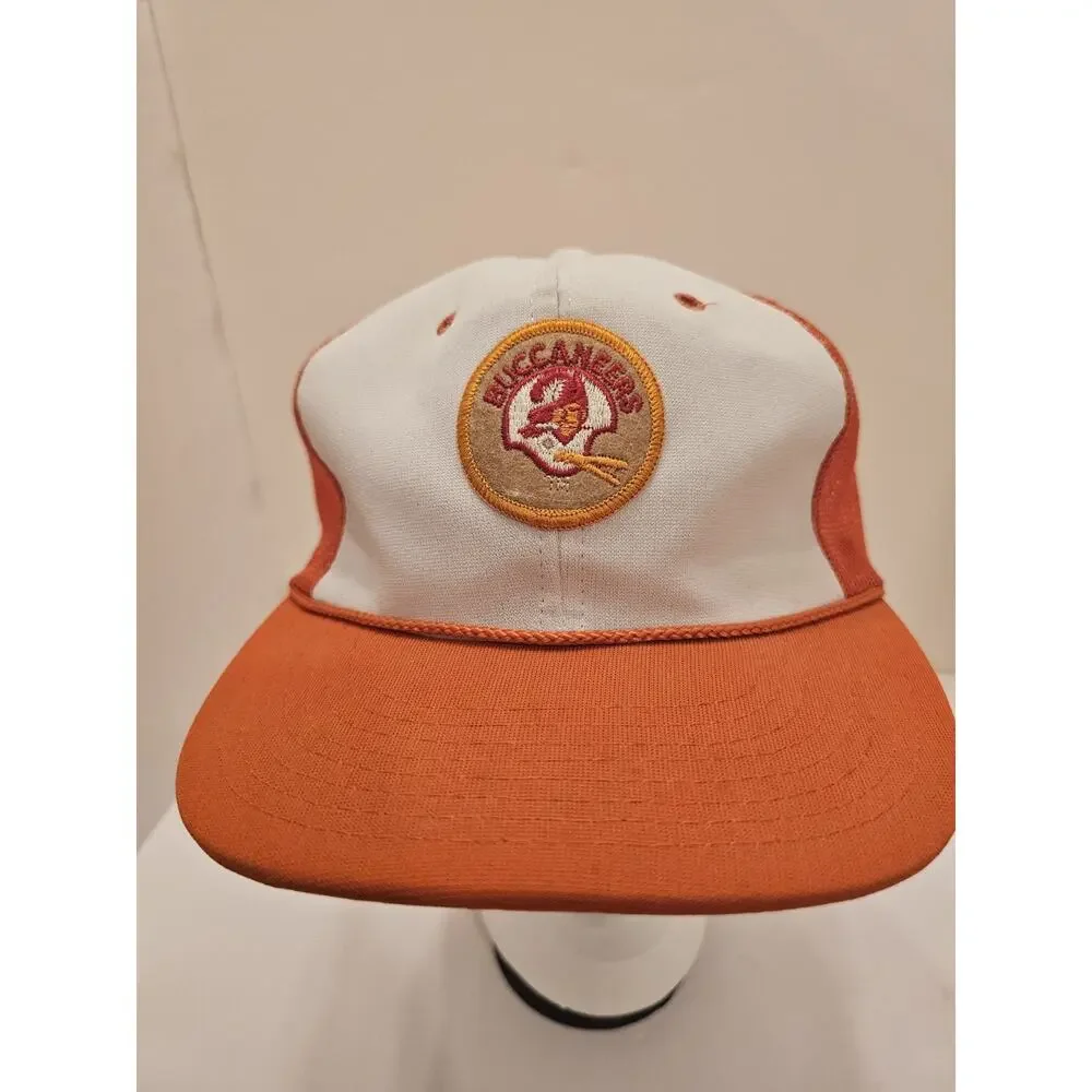 Vintage Rare 1970's Tampa Bay Buccaneers ORANGE Hat Snap Back YA Korea Excellent